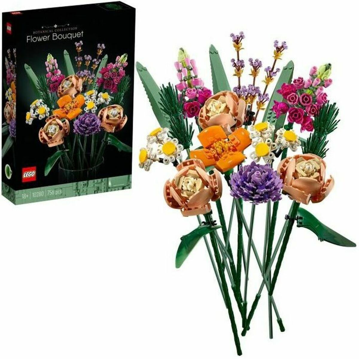 Lego Playset Lego Flower Bouquet Täiskasvanutele 756 Tükid, Osad