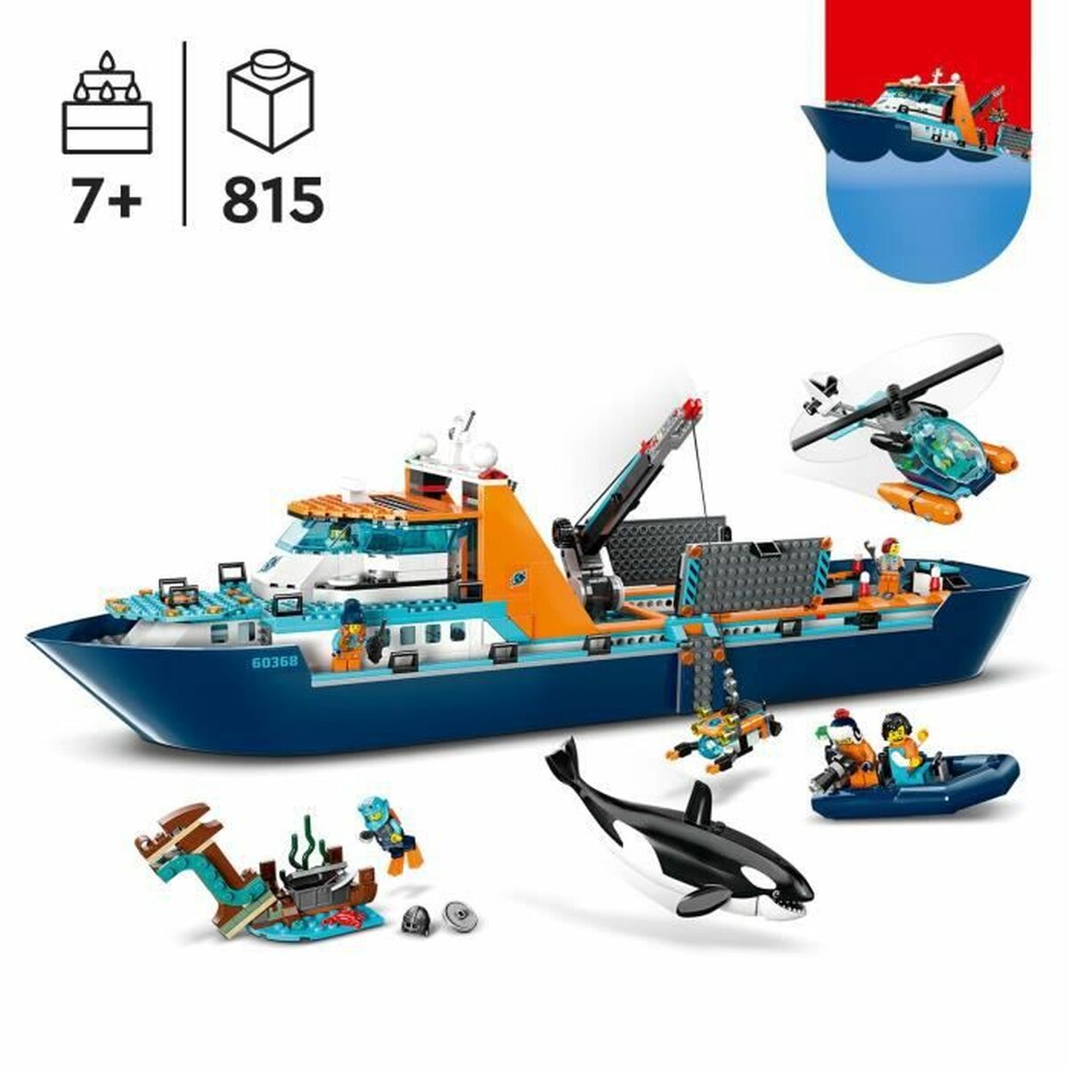 Lego Konstruktsioon Komplekt Lego 60368 The Arctic Exploration Ship Mitmevärviline 815 Tükid, Osad