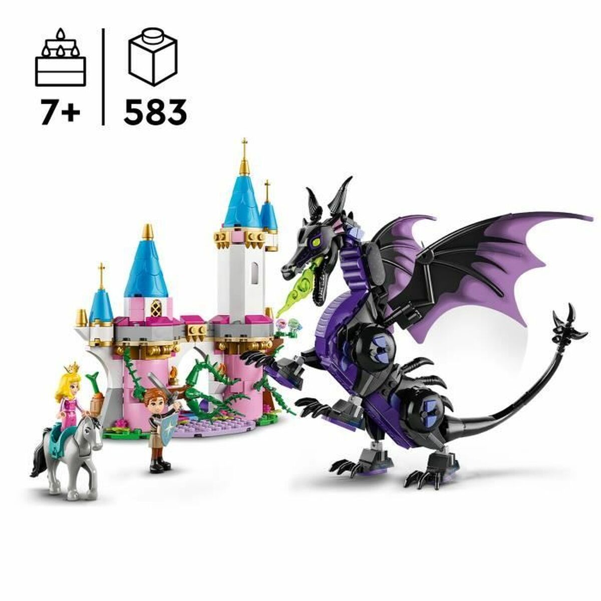 Lego Konstruktsioon Komplekt Lego Disney Princess 43240 Maleficent As A Dragon Mitmevärviline 583 Tükid, Osad