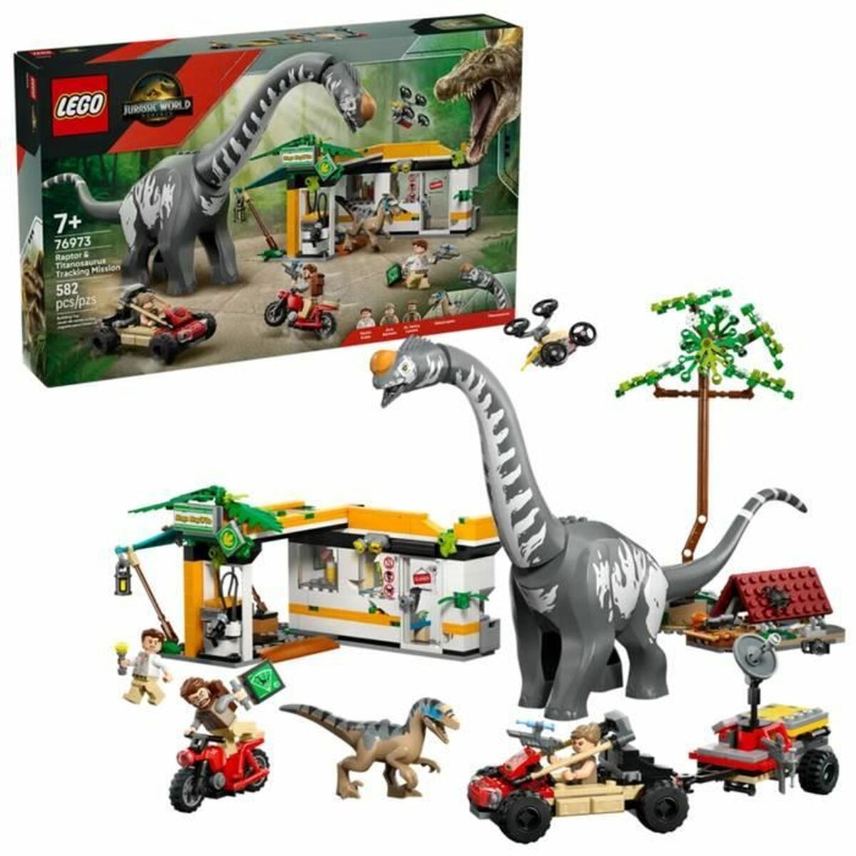 Lego Konstruktsioon Komplekt Lego Jurassic World 76973 Raptor & Titanosaurus Tracking Mission