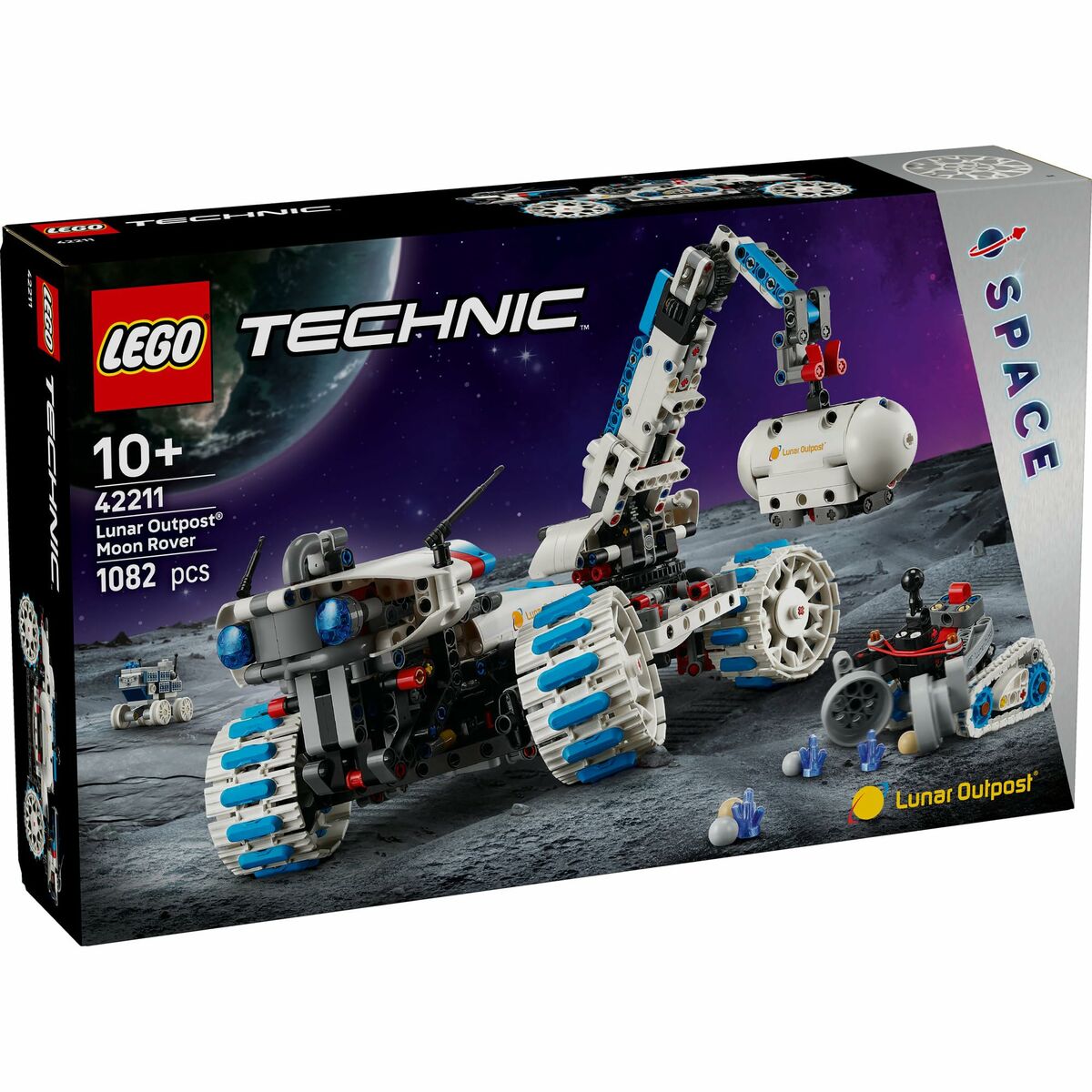 Lego Konstruktsioon Komplekt Lego 42211 Lunar Outpost Moon Rover Space Vehicle 1082 Tükid, Osad