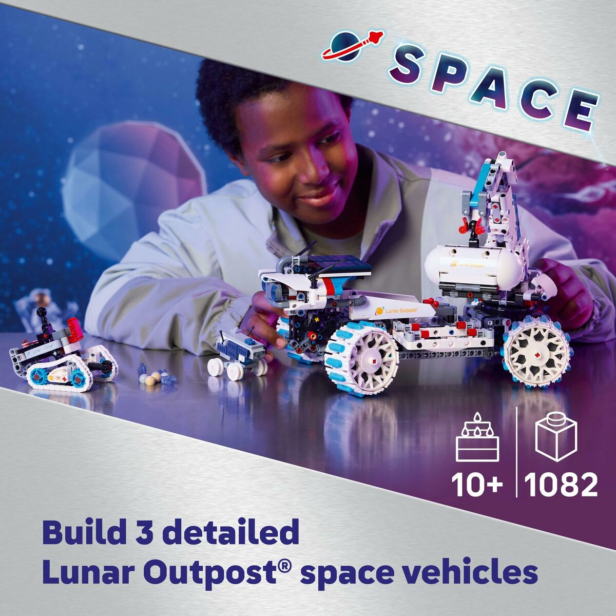 Lego Konstruktsioon Komplekt Lego 42211 Lunar Outpost Moon Rover Space Vehicle 1082 Tükid, Osad