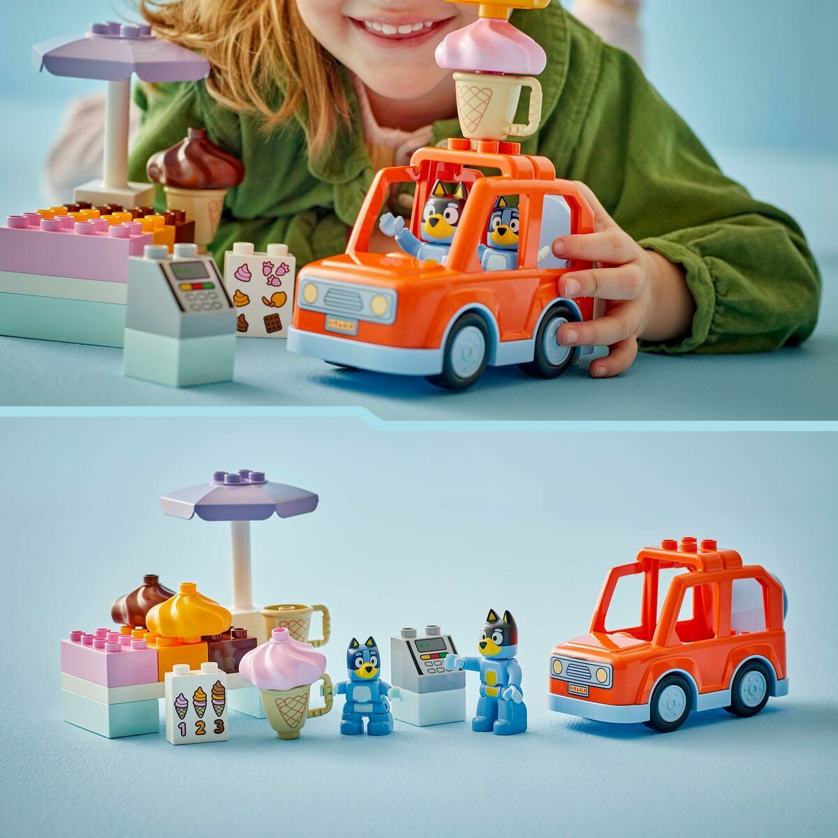 Lego Konstruktsioon Komplekt Lego Duplo 10458 Ice Cream Trip With Bluey 22 Tükid, Osad