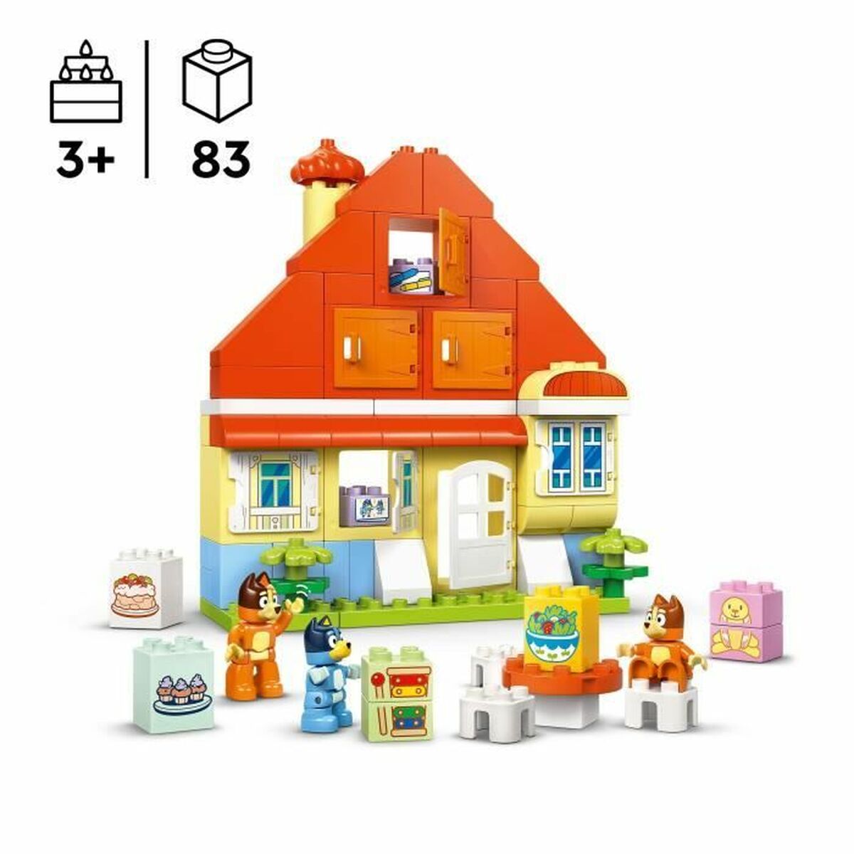 Lego Konstruktsioon Komplekt Lego Duplo 10459 Bluey's Family House With Memory 83 Tükid, Osad