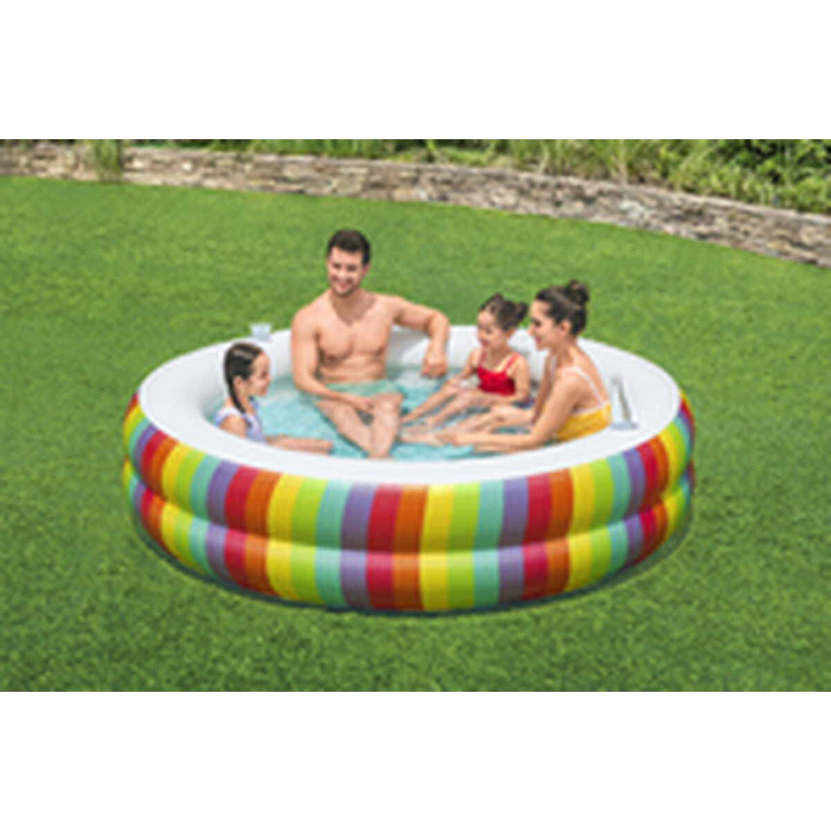 Bestway Täispuhutav Lastebassein Bestway Vikerkaar 206 X 206 X 51 Cm