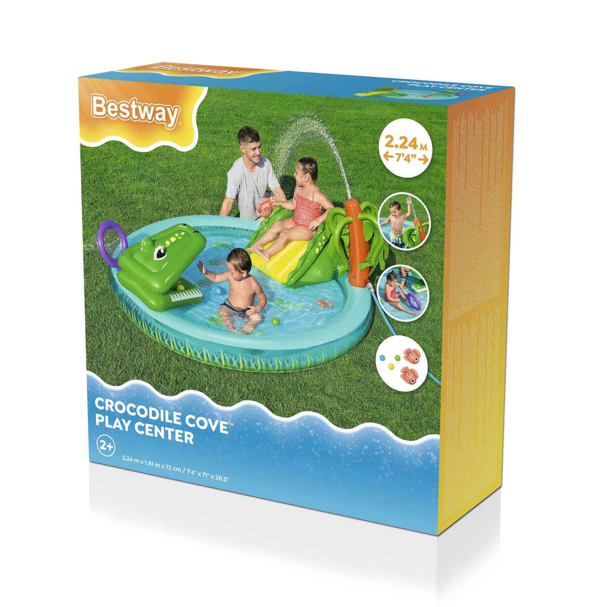 Bestway Täispuhutav Lastebassein Bestway Crocodile Cove 224 X 181 X 72 Cm