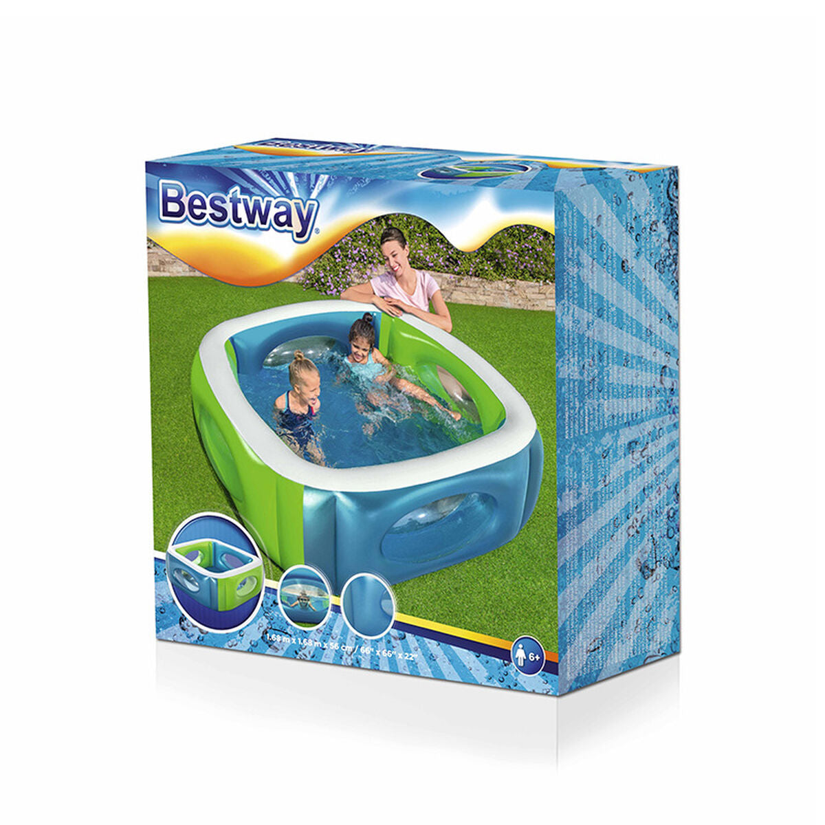 Bestway Täispuhutav Lastebassein Bestway 168 X 168 X 56 Cm