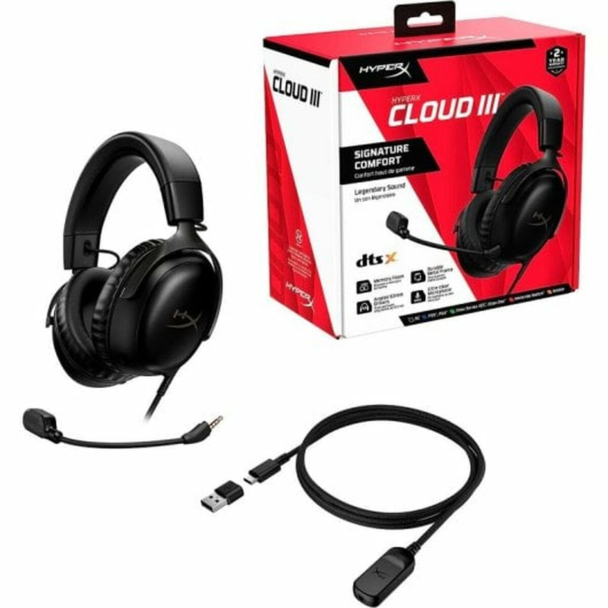 Hyperx Kõrvaklapid Mikrofoniga Hyperx Cloud Iii Must