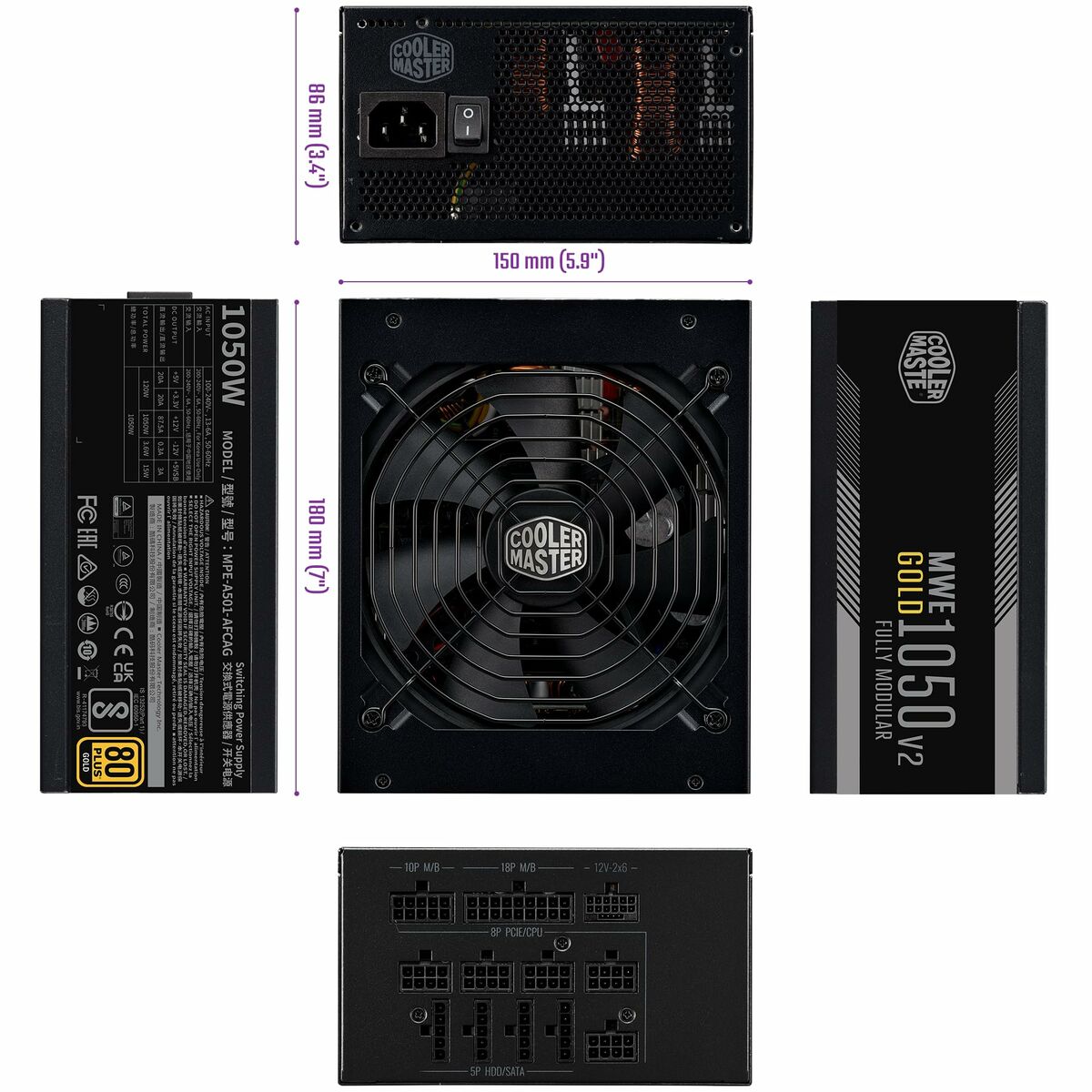 Cooler Master Toiteplokk Cooler Master Mwe Gold Atx 1050 W