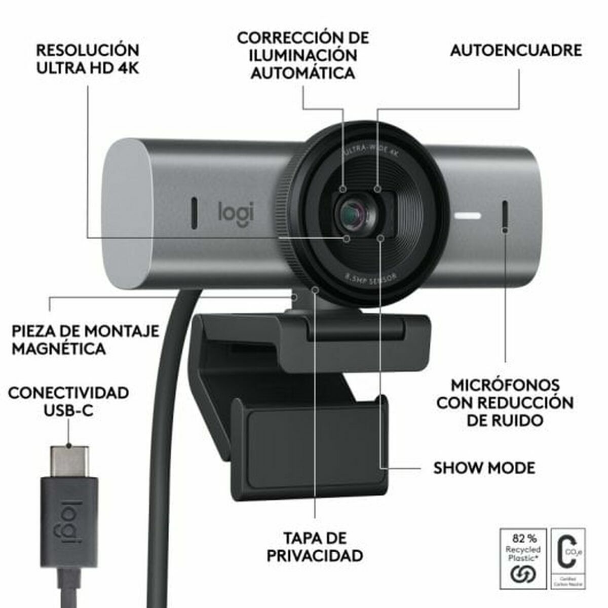 Logitech Veebikaamera Logitech 960-001559 4K Ultra Hd