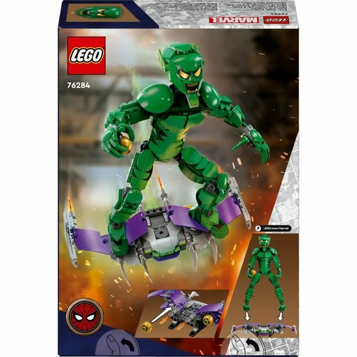 Lego Konstruktsioon Komplekt Lego 76284 Green Goblin Mitmevärviline 471 Tükid, Osad