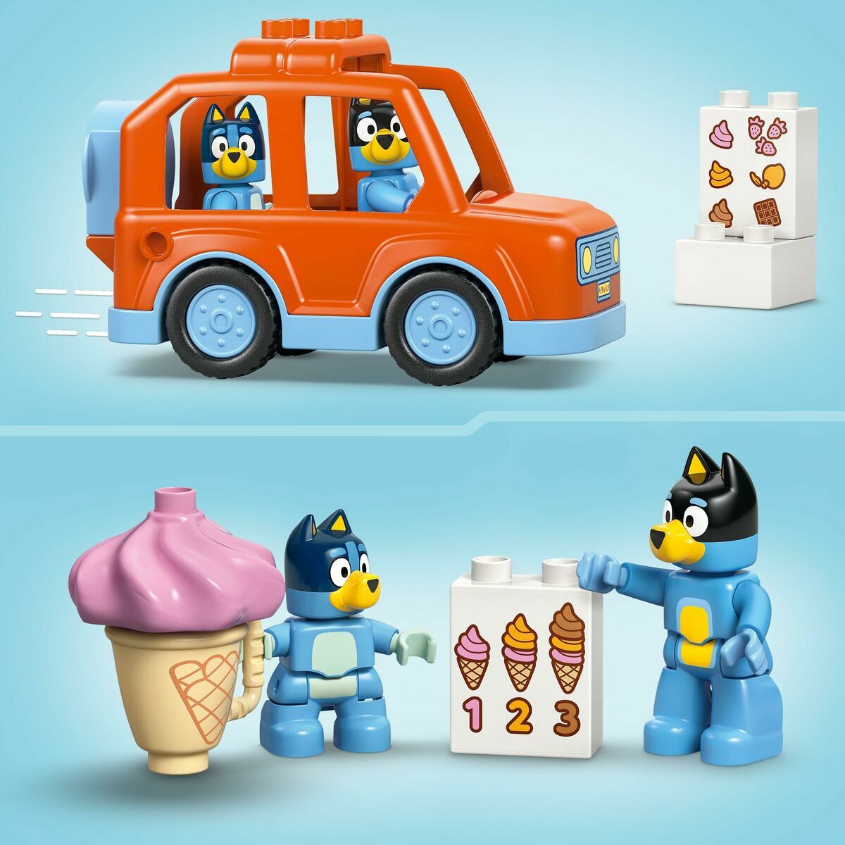 Lego Konstruktsioon Komplekt Lego Duplo 10458 Ice Cream Trip With Bluey 22 Tükid, Osad
