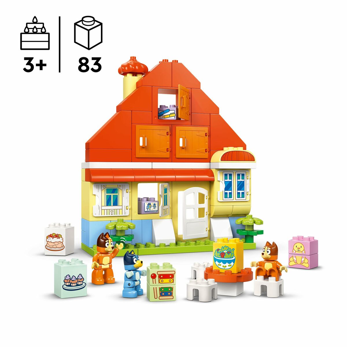 Lego Konstruktsioon Komplekt Lego Duplo 10459 Bluey's Family House With Memory 83 Tükid, Osad