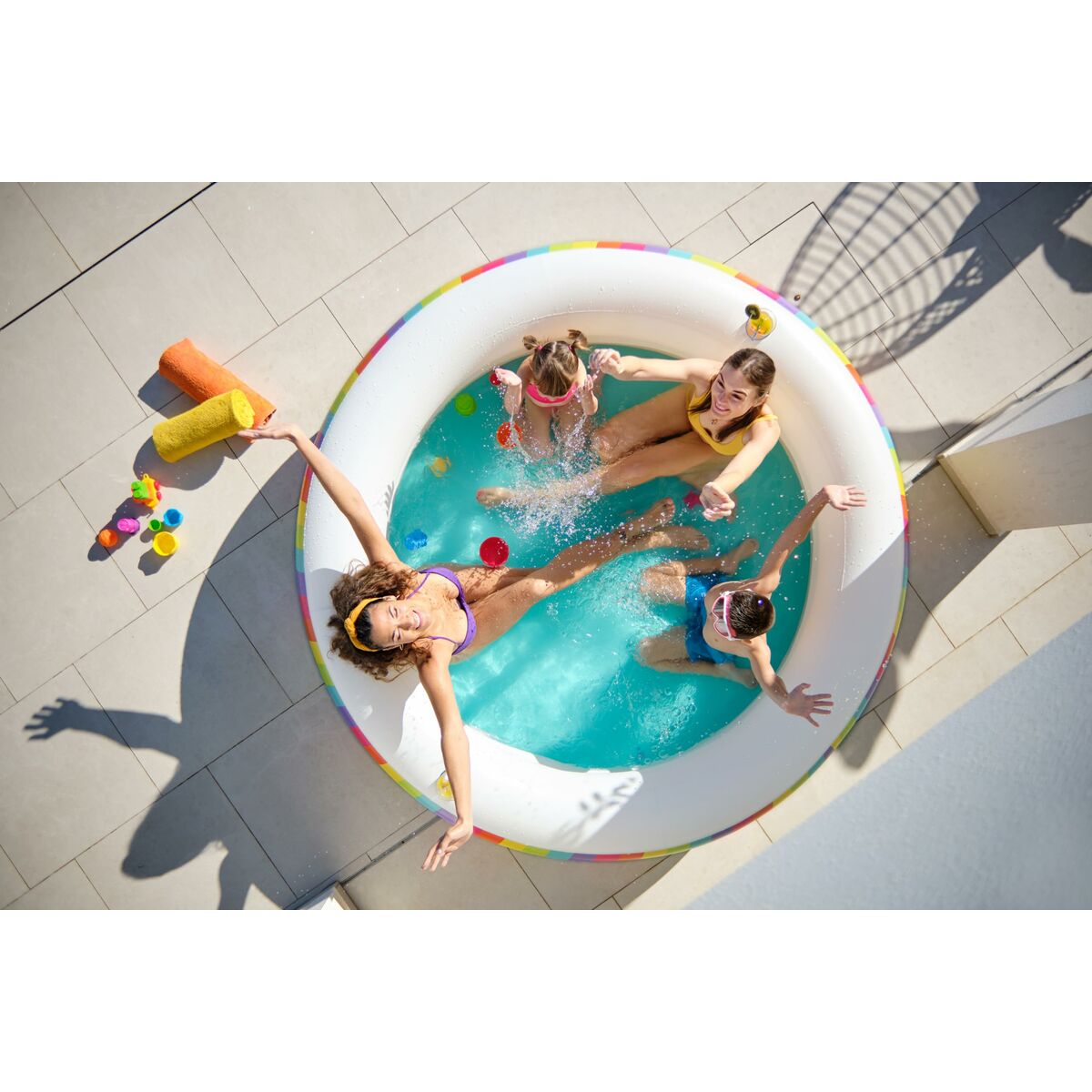 Bestway Täispuhutav Lastebassein Bestway Vikerkaar 206 X 206 X 51 Cm