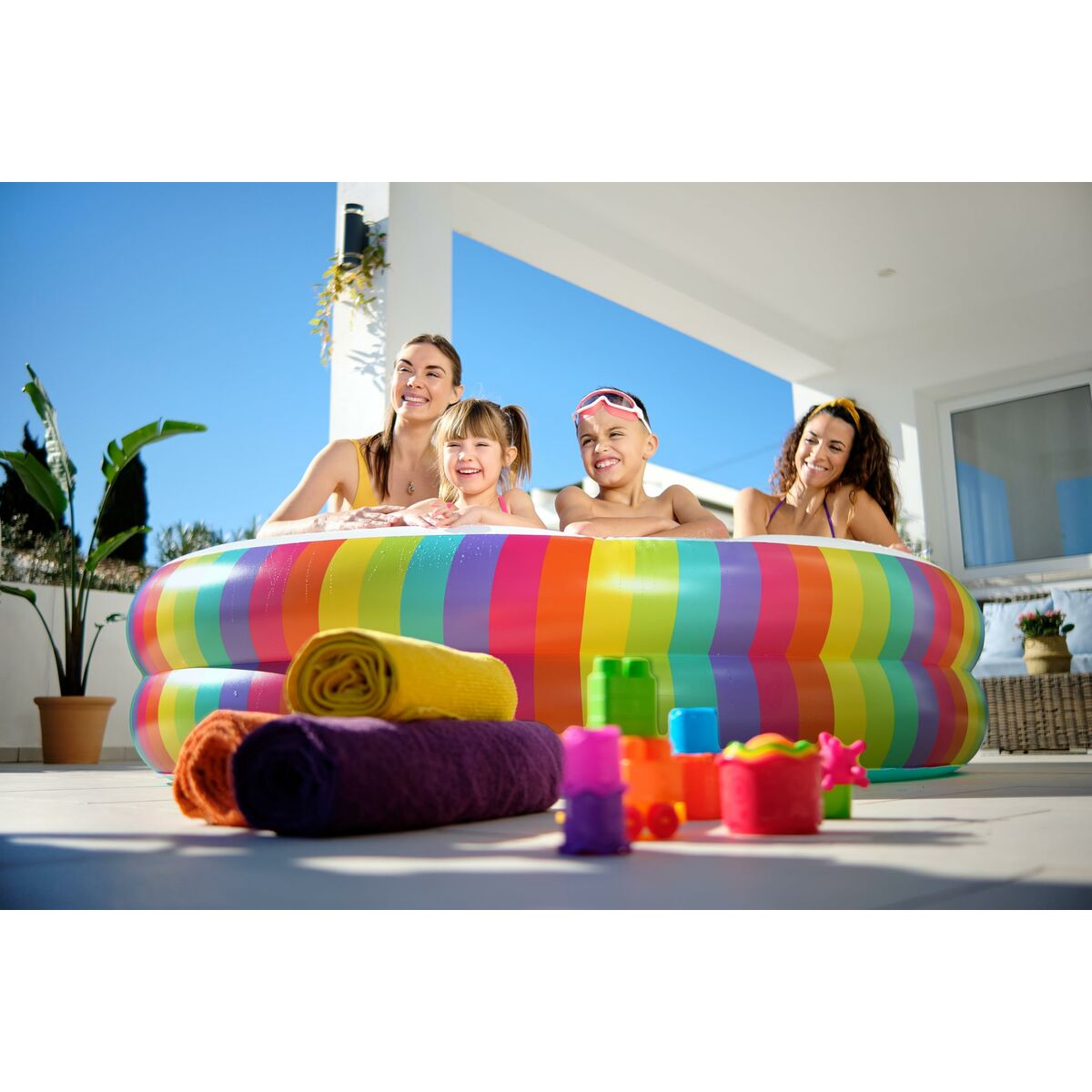 Bestway Täispuhutav Lastebassein Bestway Vikerkaar 206 X 206 X 51 Cm