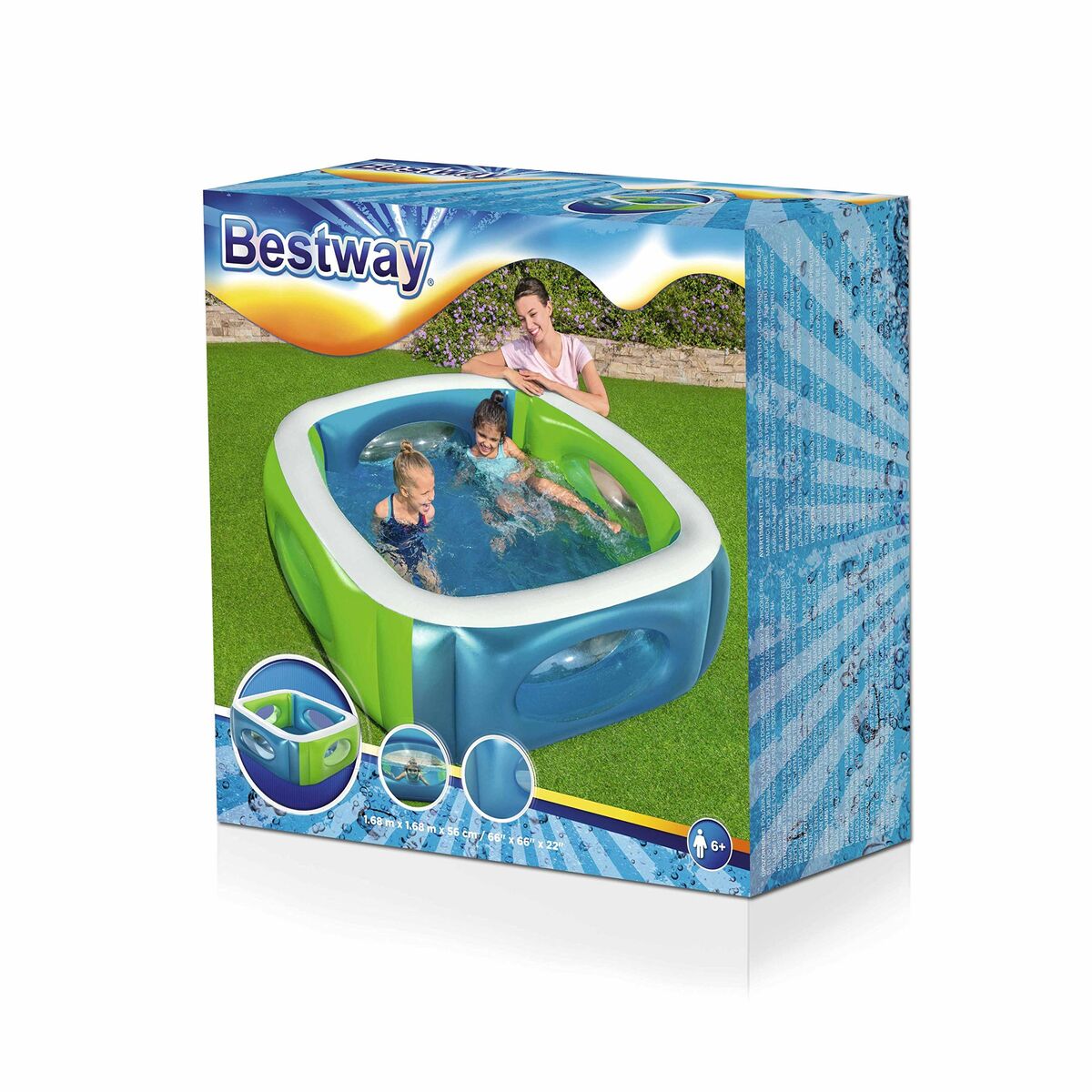Bestway Täispuhutav Lastebassein Bestway 168 X 168 X 56 Cm