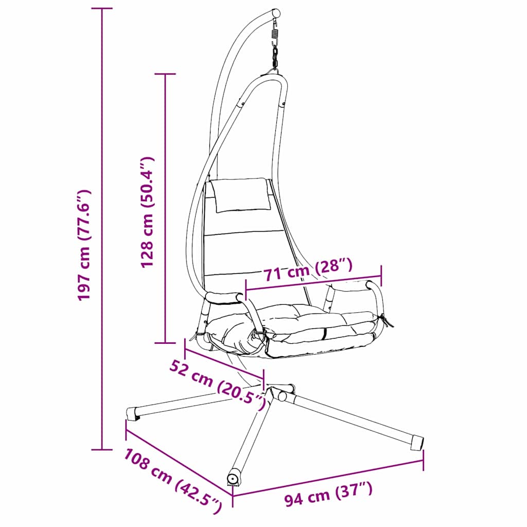 Rippuv Munakujuline Tool 94 X 107 X 196,5 Cm